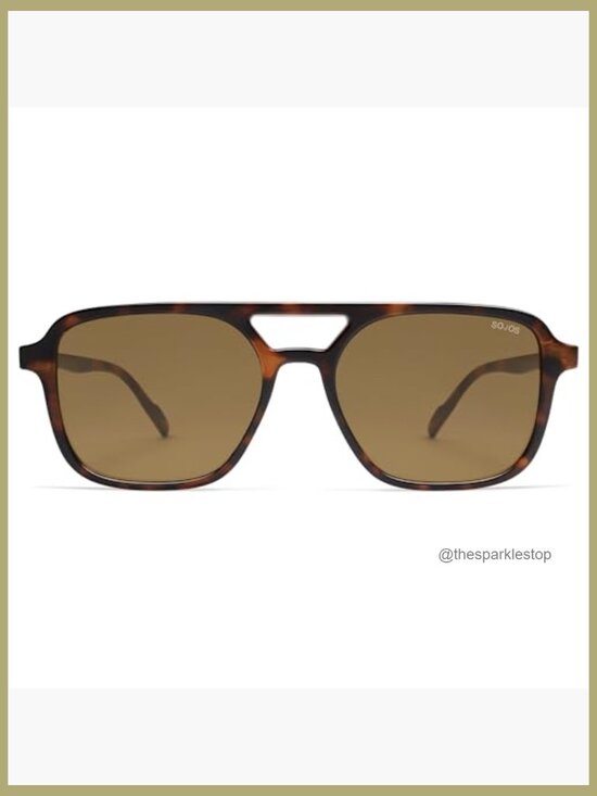 Retro Aviator Sunglasses with UV400 Protection, Plastic Frame